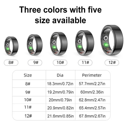 R02 Smart Fitness Tracker Ring with Blood Oxygen Monitoring IP68 Waterproof Multi Sport Modes for Android IOS